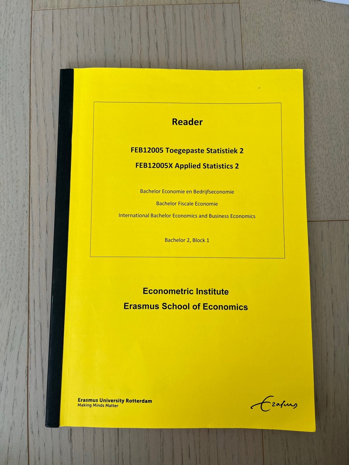 Reader Toegepaste Statistiek 2 / Applied Statistics 2, Boeken, Ophalen of Verzenden, Beta, Gelezen, WO