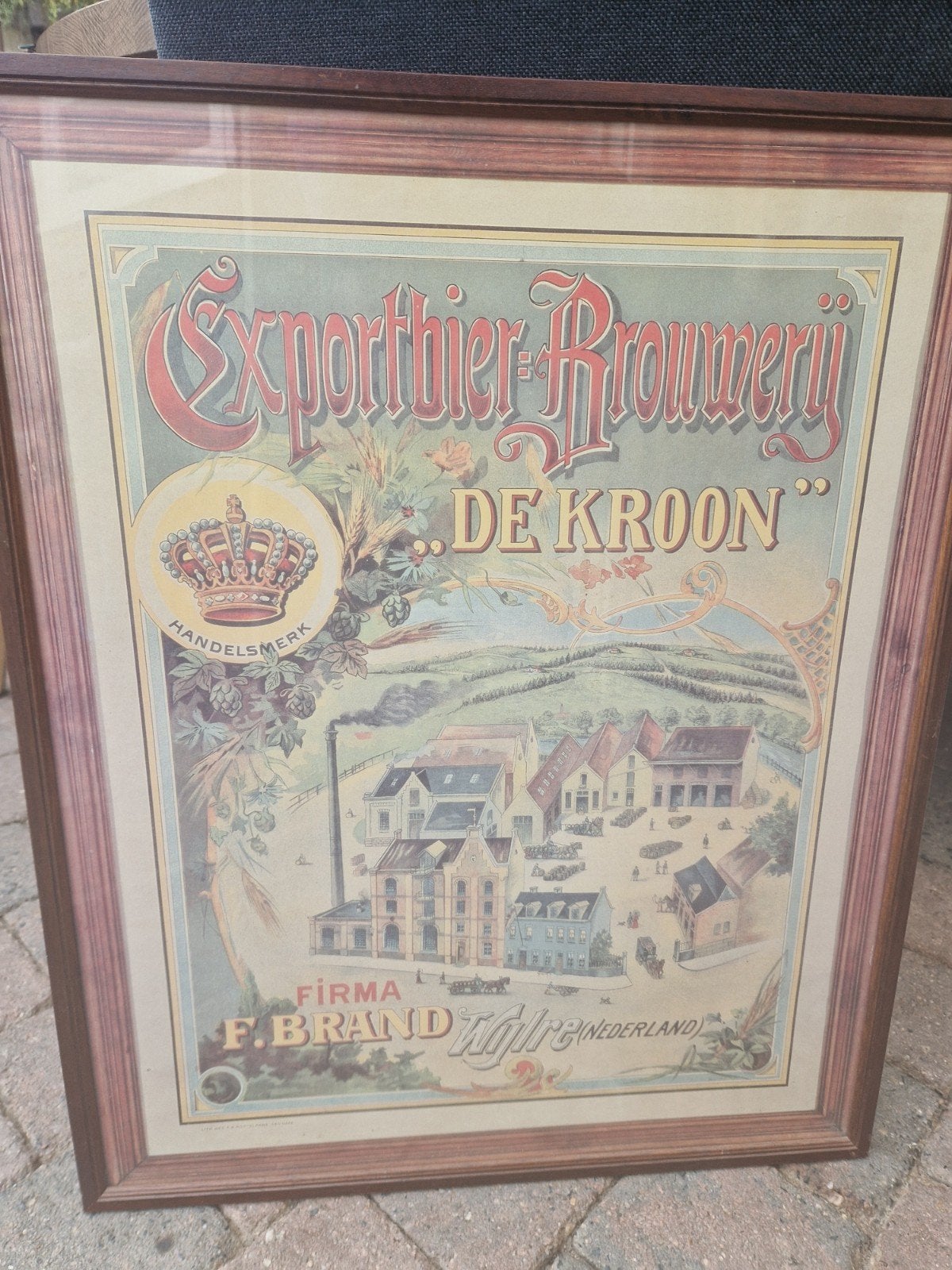Vintage reclameposter Exportbier Brouwerij De Kroon, Ophalen