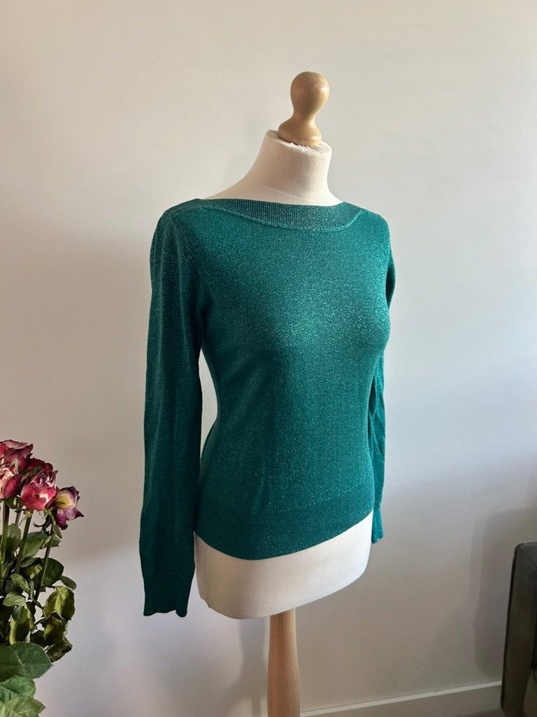 King Louie maat M donkergroene glitter trui top 3241, Kleding | Dames, Maat 38/40 (M), Ophalen of Verzenden, Zo goed als nieuw