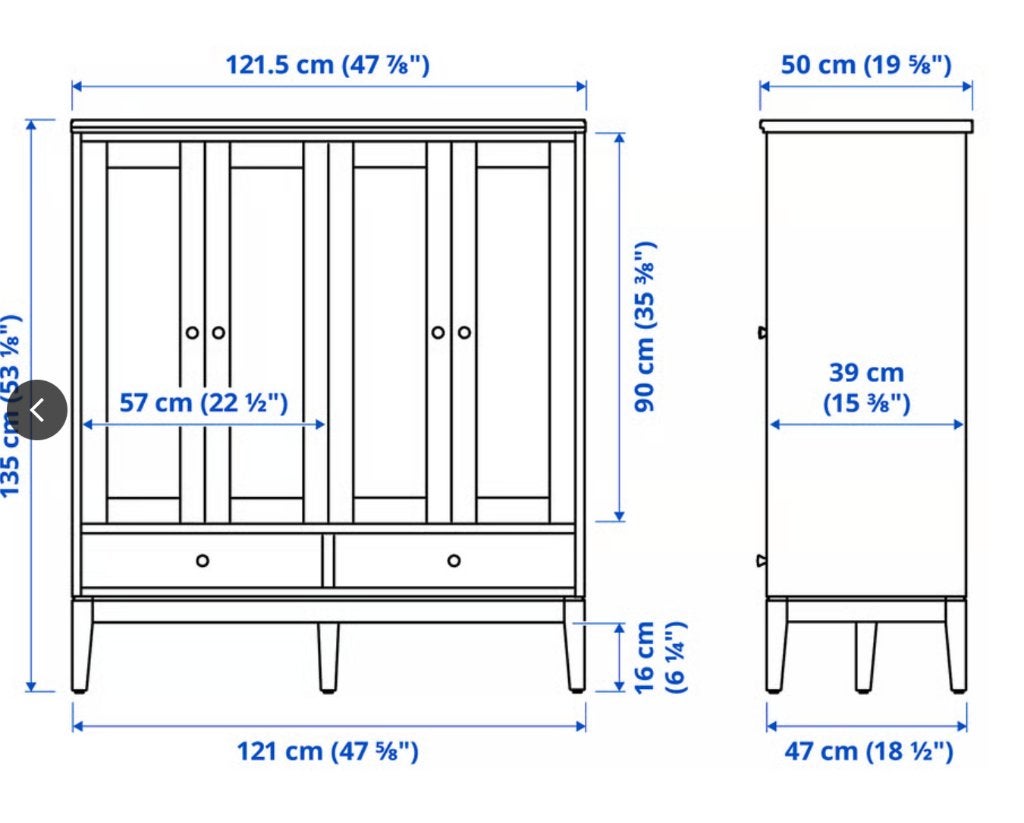 Ikea Idanas kast, Huis en Inrichting, Ophalen, Gebruikt, Met deur(en), Glas