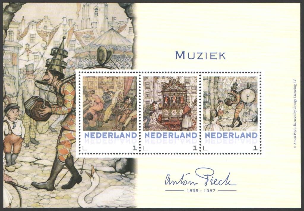 Postzegels Anton Pieck: Muziek, Ophalen of Verzenden, Na 1940, Postfris