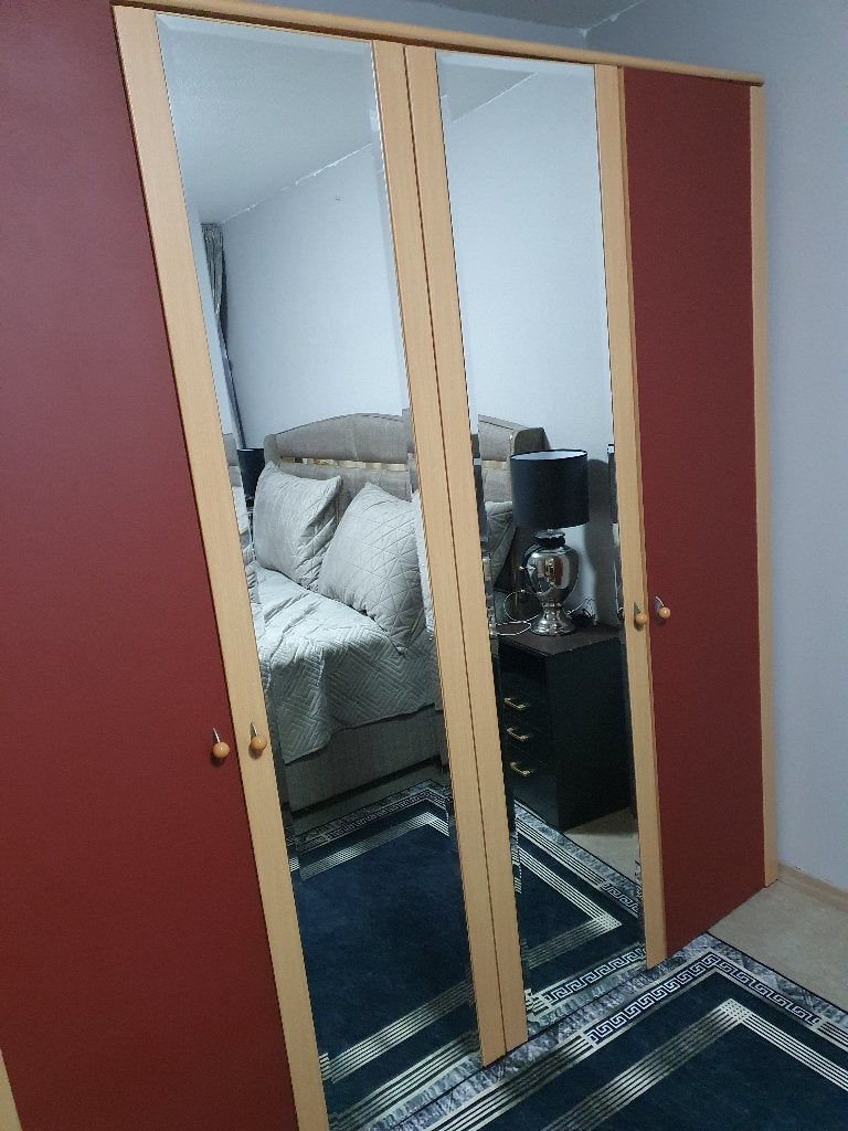 Kledingkast met ladenkast, Ophalen, Gebruikt, 150 tot 200 cm, Teakhout