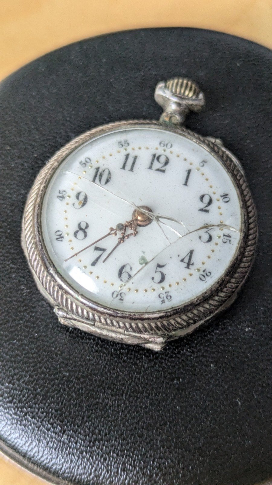 Antiek zakhorloge - loopt niet, mogelijk zilver, Ophalen of Verzenden