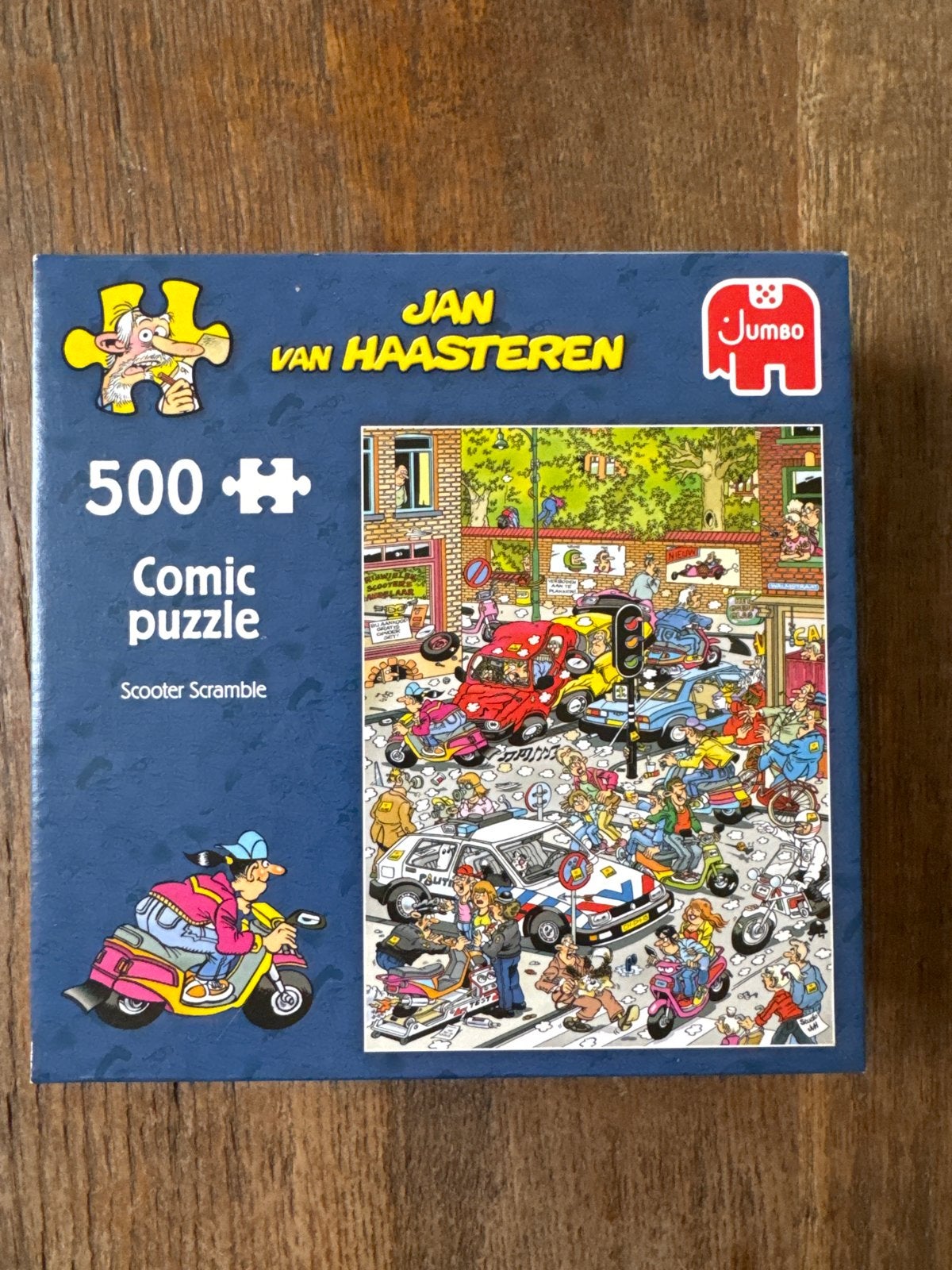 Jan van Haasteren Comic Puzzel - Scooter Scramble 500 stukje, Ophalen of Verzenden, Minder dan 500 stukjes, Zo goed als nieuw