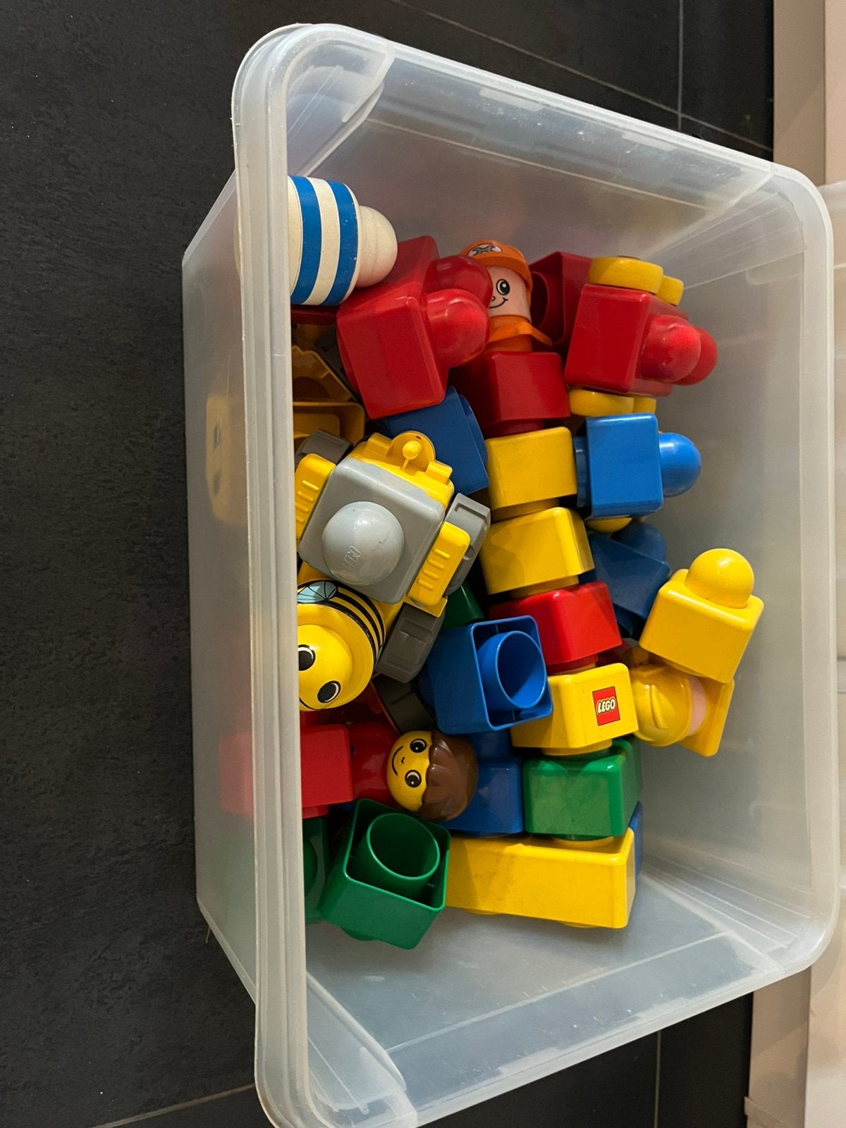 LEGO Duplo – bak met grote blokken en poppetjes, Ophalen, Gebruikt