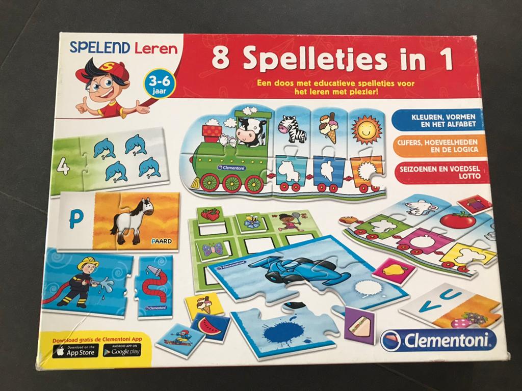 Clementoni 8 spelletjes in 1 - puzzels, Kinderen en Baby's, Speelgoed | Educatief en Creatief, Ophalen of Verzenden, Zo goed als nieuw