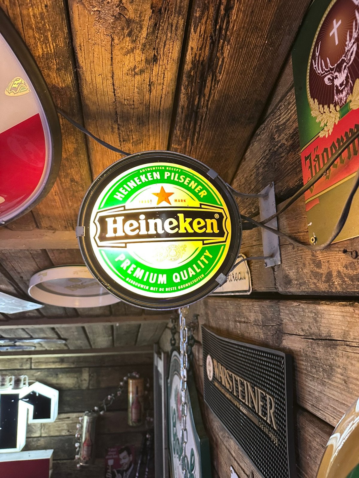Te koop Vintage Heineken reclamebord 30 cm., Eén persoon