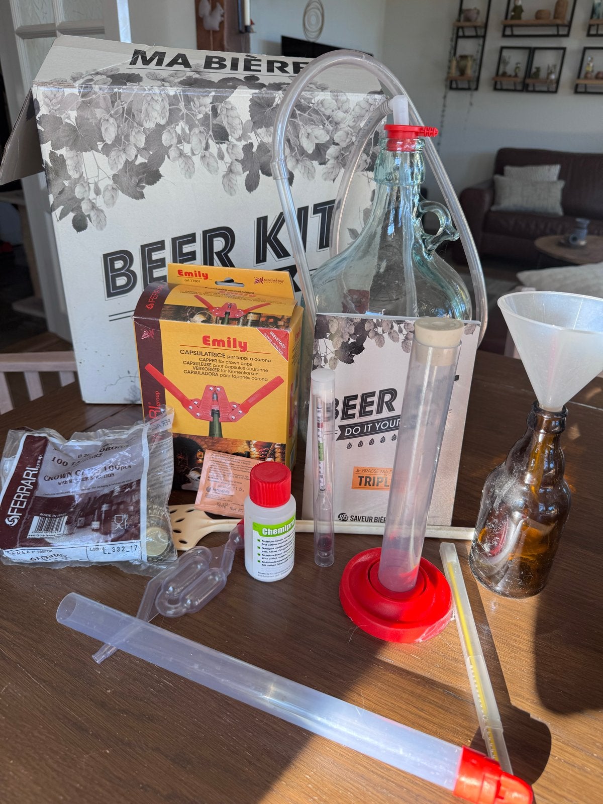Complete Bierbrouw Set - Maak je eigen Triple Bier!, Ophalen of Verzenden, Zo goed als nieuw