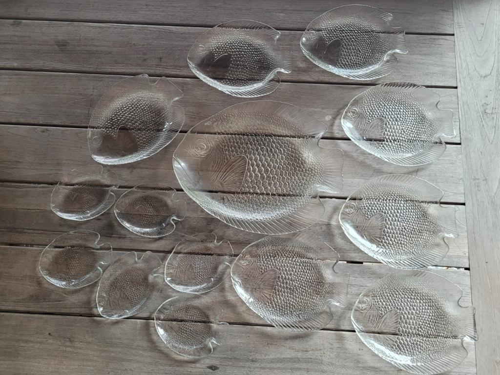 Arcoroc France Visservies - 14-delig, Huis en Inrichting, Ophalen, Overige stijlen, Glas, Schaal of Schalen