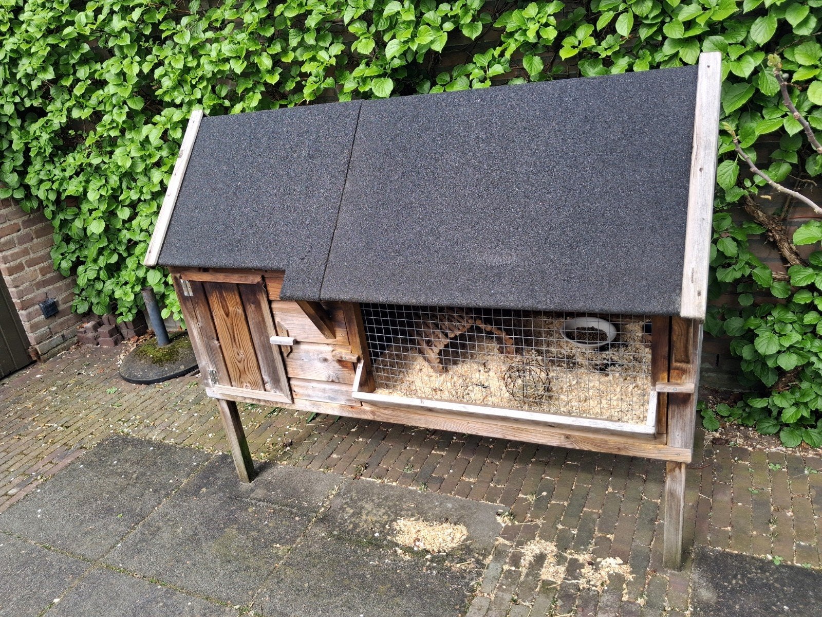 zeer mooie konijnenhok met nachthok, Ophalen of Verzenden, Zo goed als nieuw, Hout, Vogelkooi