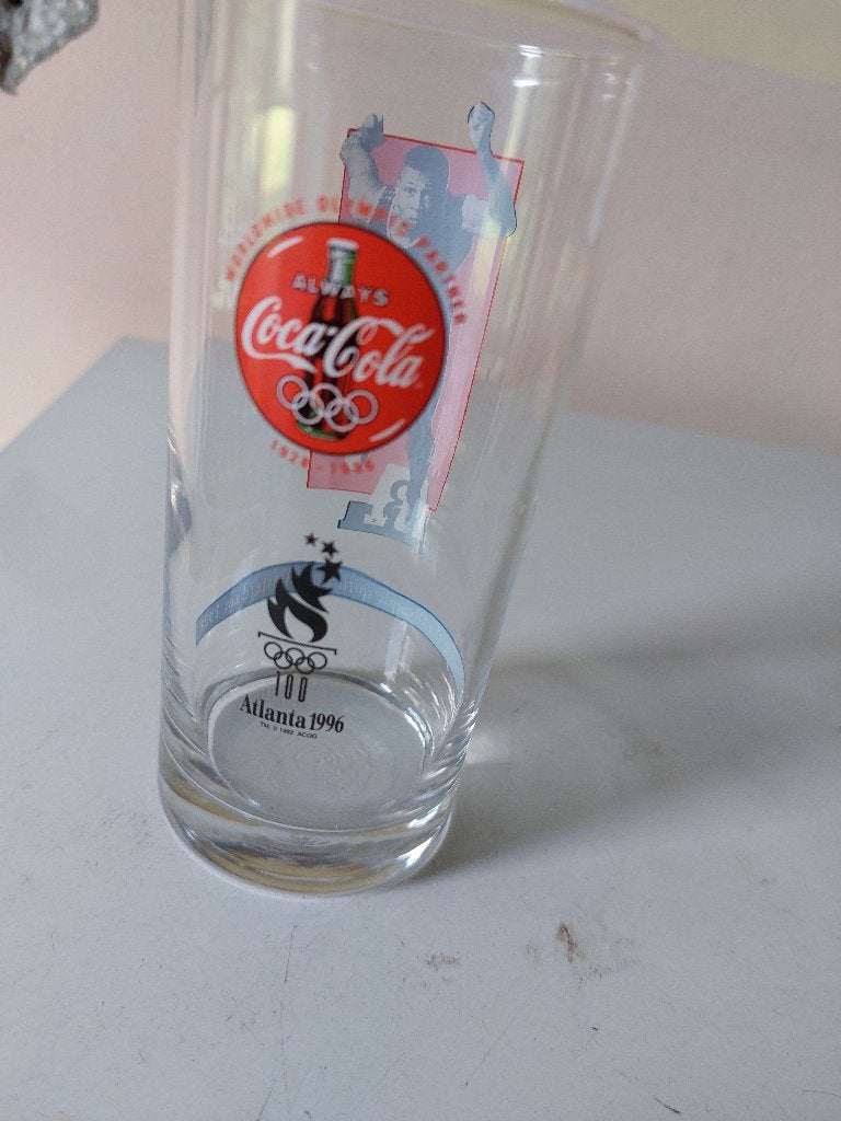Coca Cola glas, Atalanta 1996 Olympische spelen, Ophalen of Verzenden, Zo goed als nieuw, Gebruiksvoorwerp