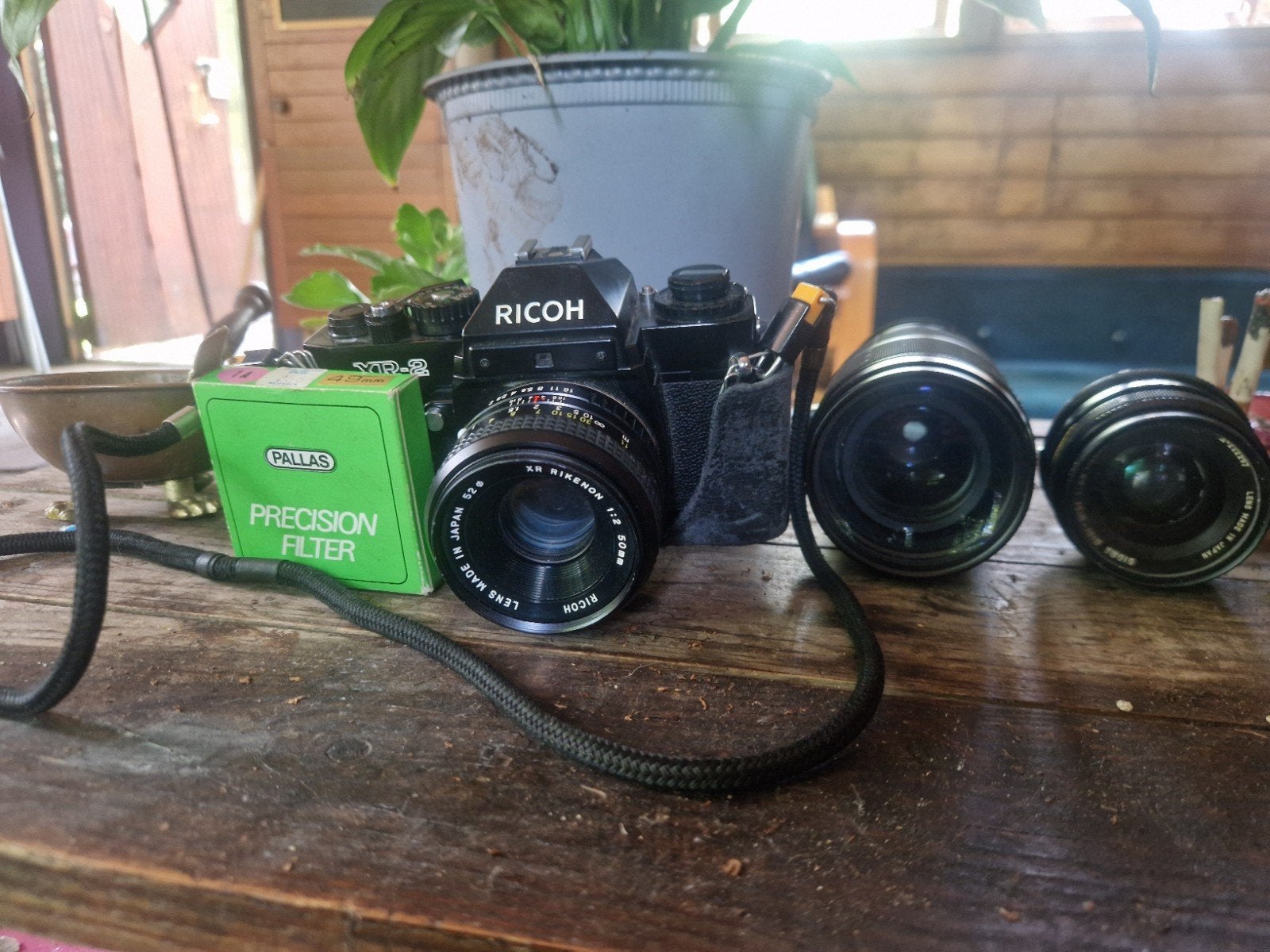 Ricoh XR-2 35mm Analoge Spiegelreflexcamera + 3 Lenzen & Led, Ophalen, Gebruikt, Spiegelreflex, Overige Merken