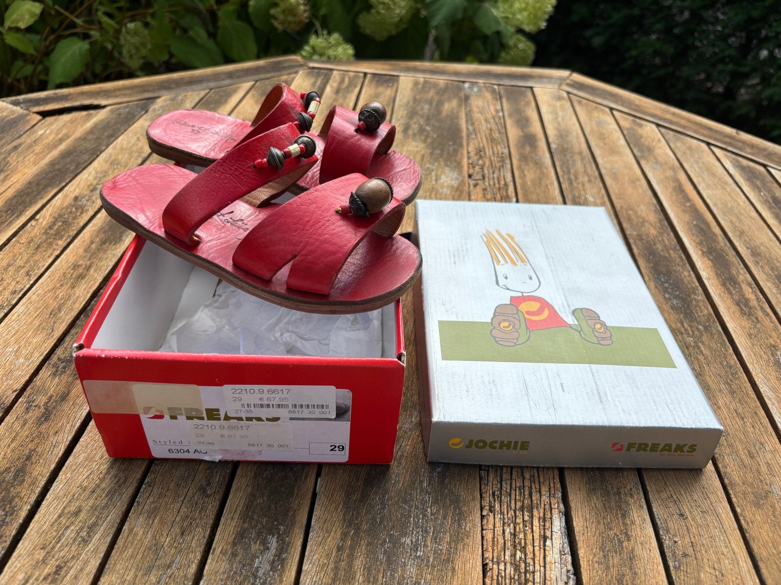 Rode leren sandalen Freaks by Jochie, maat 29, Ophalen, Gebruikt, Jongen of Meisje