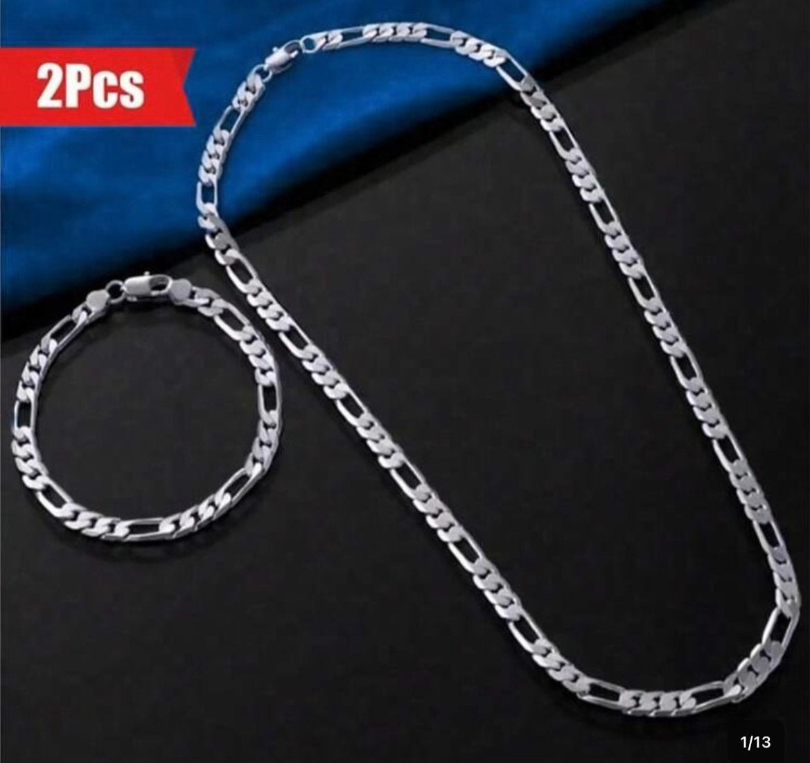 Set heren aarband en ketting ophallen in Schilderswijk, Ophalen, Zo goed als nieuw, Zilver, Overige materialen