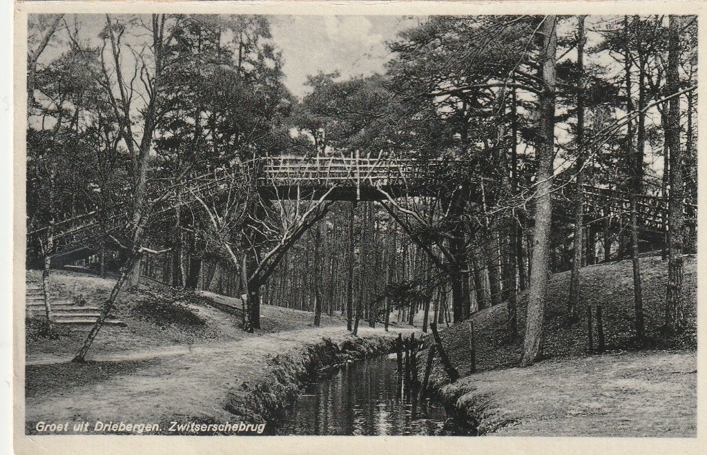 DRIEBERGEN Zwitsersche Brug 1936, Verzenden, 1920 tot 1940, Gelopen, Utrecht