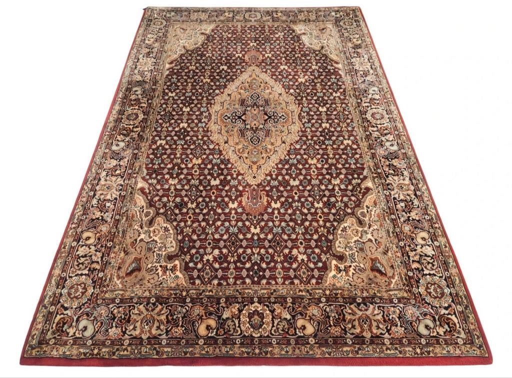 Vintage Pers wol tapijt medalion Perzisch Adler 198x301cm, 150 tot 200 cm, 200 cm of meer, Ophalen of Verzenden, Zo goed als nieuw