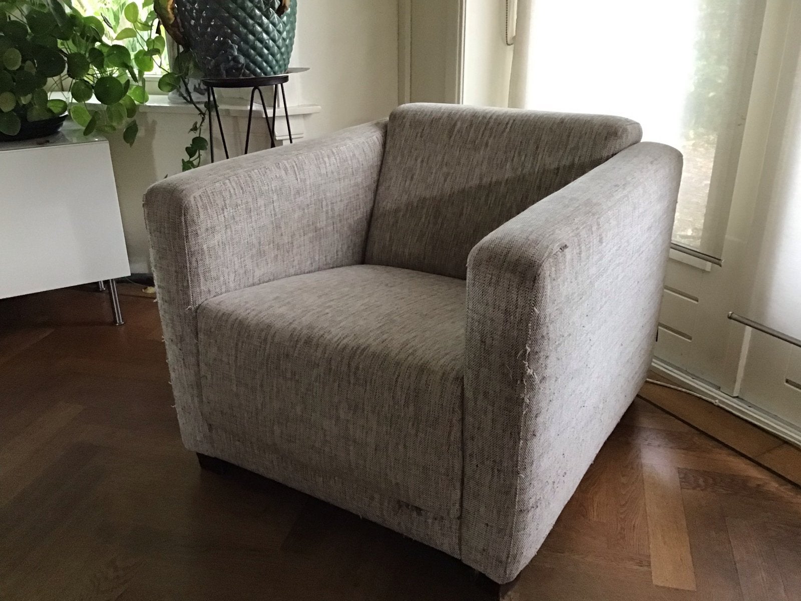 Gratis af te halen, kleine fauteuil - Bekleding beschadigd, Ophalen, Gebruikt, Stof, 75 tot 100 cm