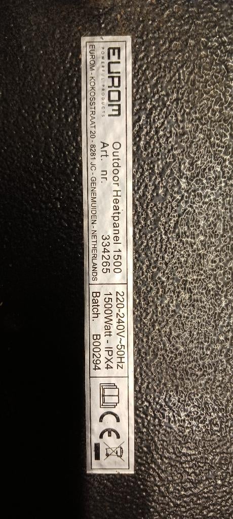 Eurom heater, Ophalen, Gebruikt, Elektrisch, Wand