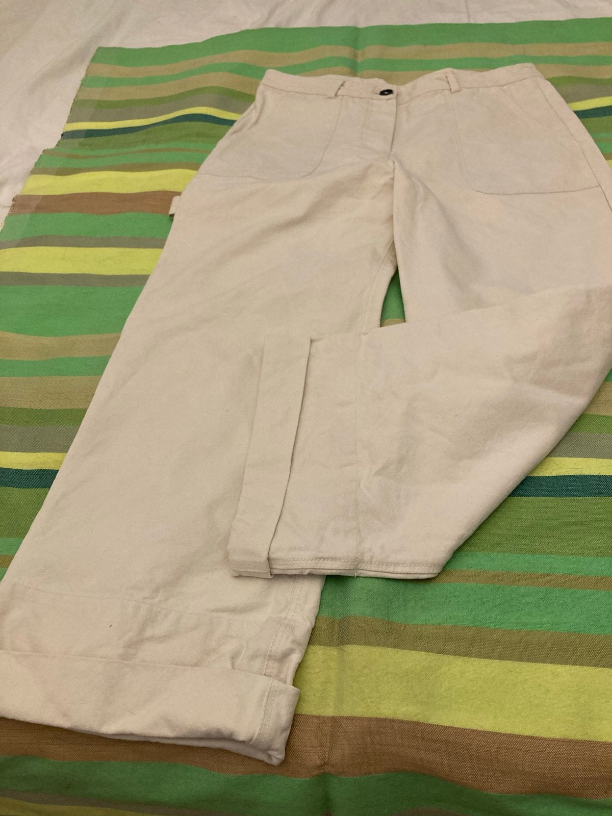 Aiayu  Witte Broek - 100% Stevige Katoen maat 40, Kleding | Dames, Broeken en Pantalons, Maat 38/40 (M), Wit, Ophalen of Verzenden