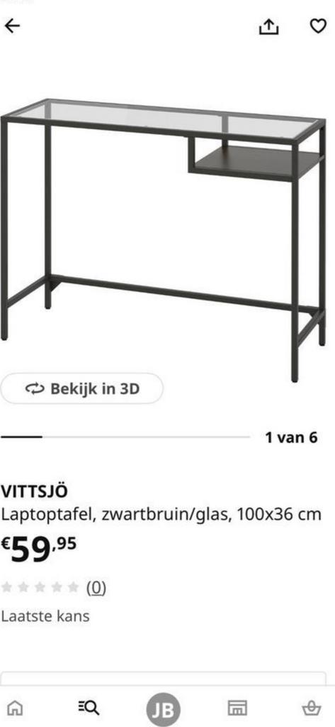 Leuke sidetable, Huis en Inrichting, Tafels | Sidetables, Ophalen, 100 tot 150 cm, Glas, Zo goed als nieuw