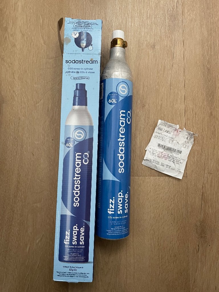 Sodastream cilinder blauw, Witgoed en Apparatuur, Bruiswatermachines, Ophalen, Nieuw