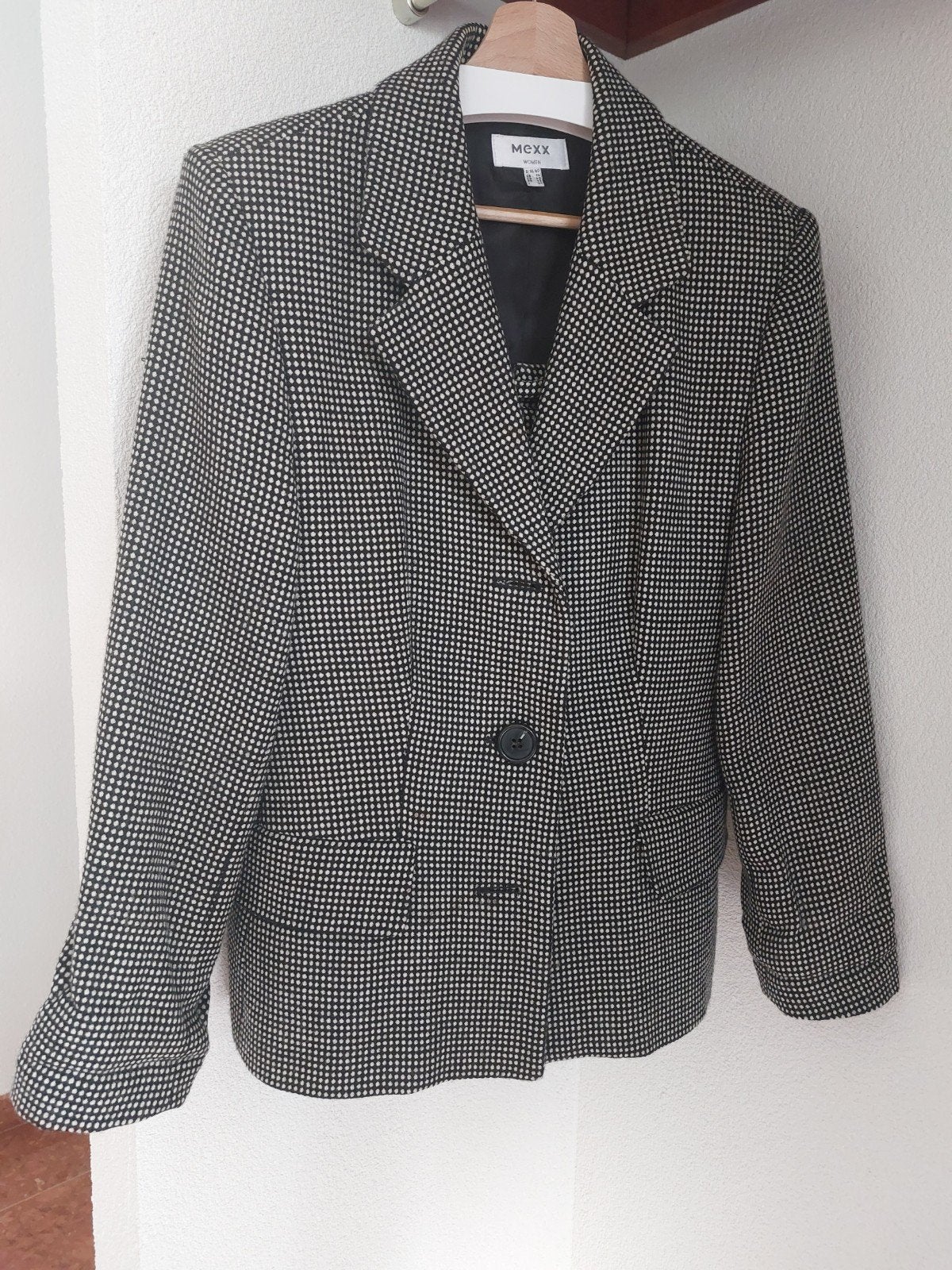 MEXX mantelpakje 100% wol (jasje/rokje) dames, maat 40, Maat 38/40 (M), Zwart, Ophalen of Verzenden, Zo goed als nieuw