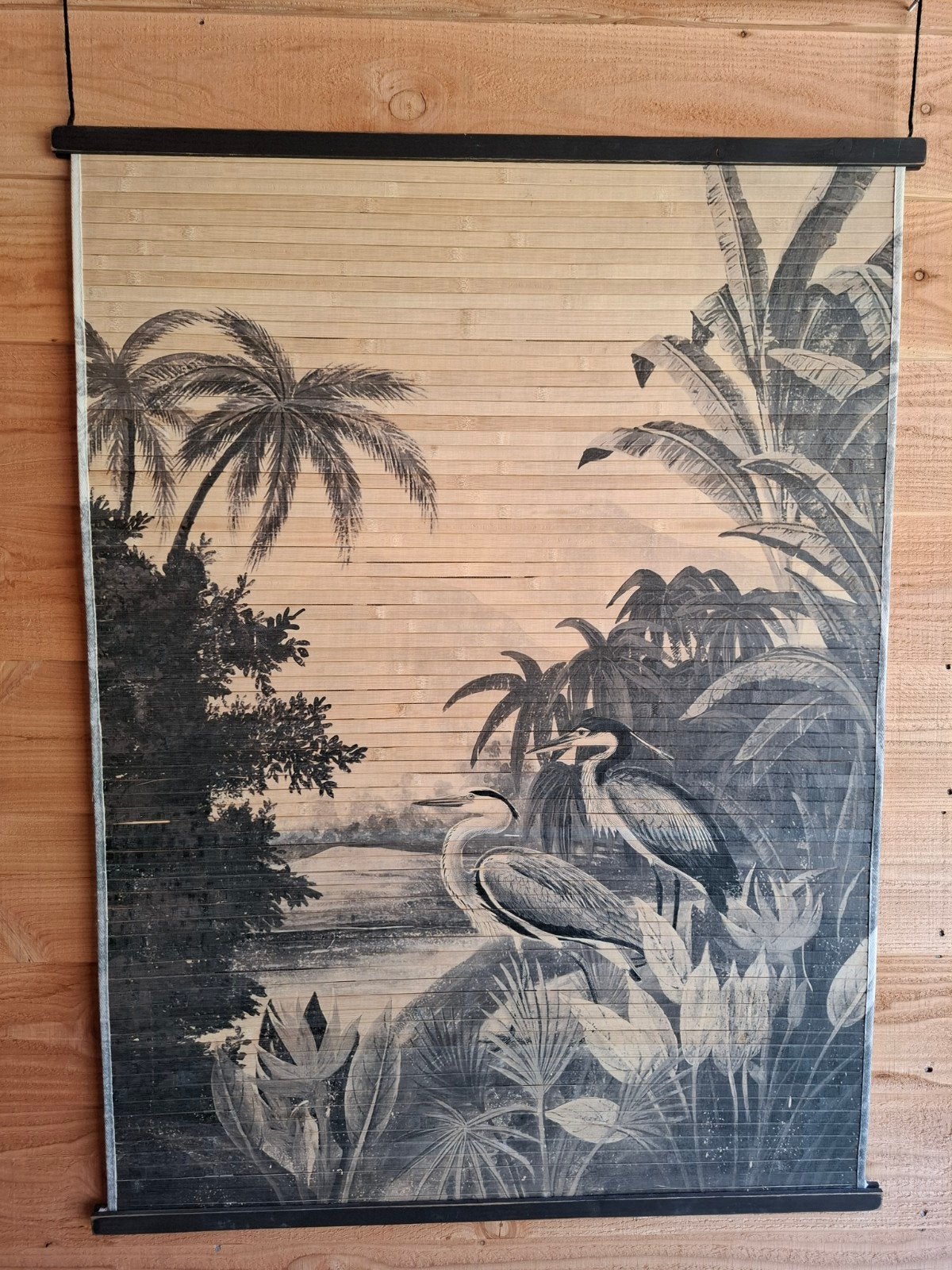 Wandhanger van hout met tropische print, Ophalen, Gebruikt, Wandhanger, Hout
