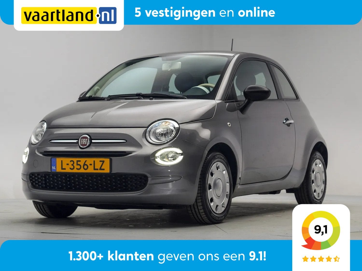 Fiat 500 1.0 Hybrid Cult [ Airco DAB Bluetooth ] (bj 2021), Auto's, 21 km/l, 4 stoelen, Origineel Nederlands, Bedrijf
