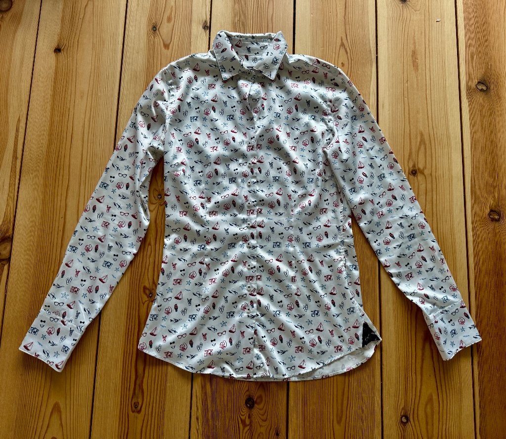 Blouse Cavallaro Napoli - Wit print - maat 36 / Small, Wit, Cavallaro Napoli, Ophalen of Verzenden, Zo goed als nieuw