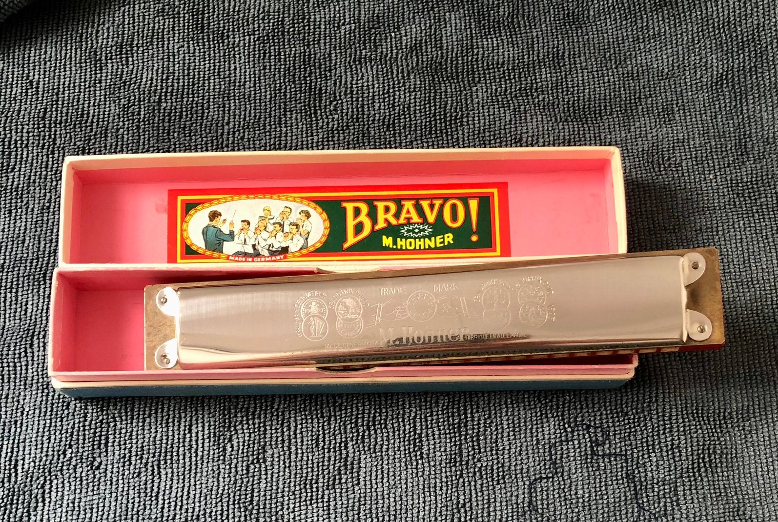 HOHNER ORCHESTER BRAVO mondharmonica, Ophalen of Verzenden, Gebruikt, C-mondharmonica, Met koffer of doosje