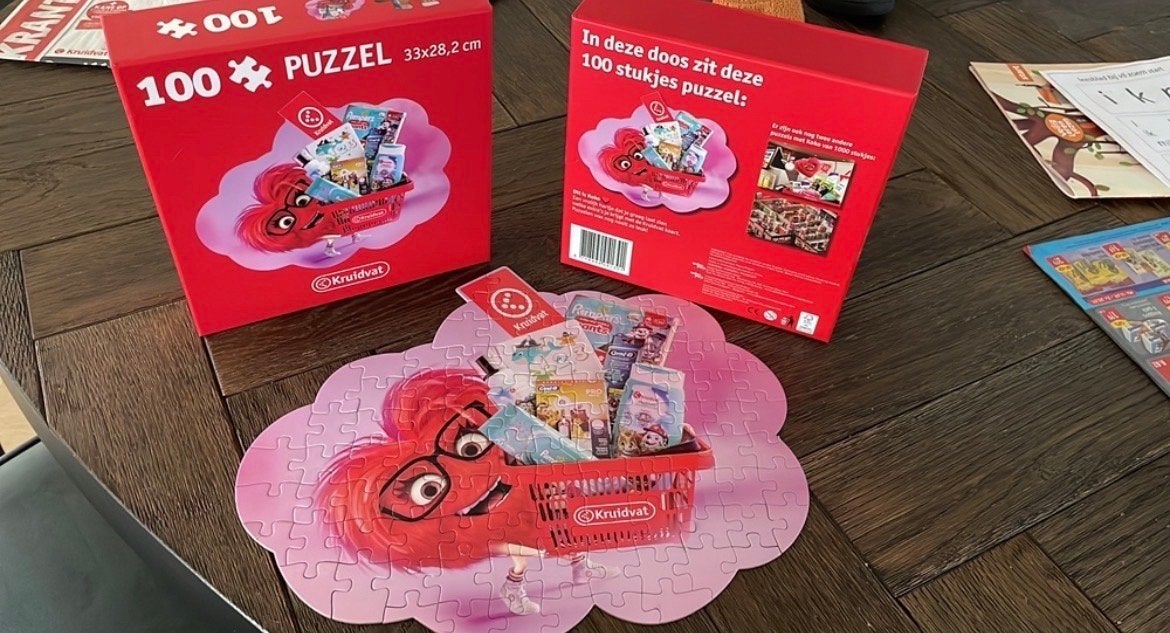 Kruidvat 100 stukjes puzzel - Zo goed als nieuw, Ophalen of Verzenden, Meer dan 50 stukjes, Zo goed als nieuw, 6 jaar of ouder