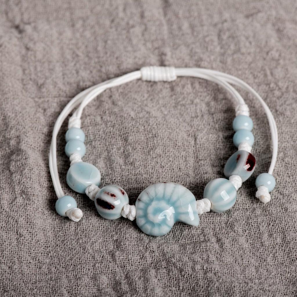 Blauwe Dames Keramische Schelpenarmband, Sieraden, Tassen en Uiterlijk, Armbanden, Nieuw, Overige materialen, Blauw, Verzenden