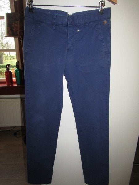 E933 Cast Iron mt W29 L32 broek chino pantalon kobalt blauw, W32 (confectie 46) of kleiner, Zo goed als nieuw, Cast Iron, Verzenden