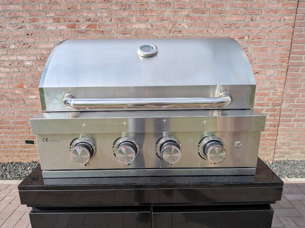 Inbouw/opbouw BBQ - 304 RVS Gasbarbecue met 4 Branders, Tuin en Terras, Ophalen, Nieuw, Red Dragon
