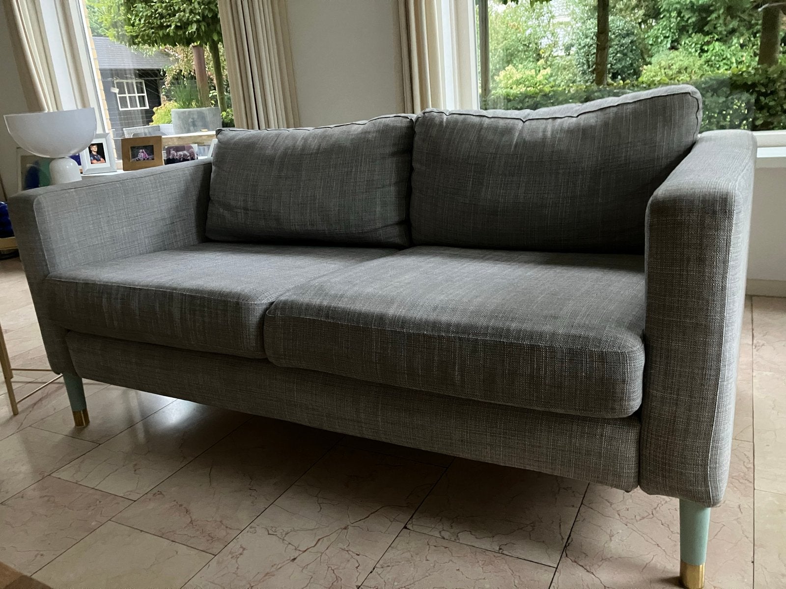 Ikea Karlstad 2-zitsbank - Grijs, Gebruikt, 150 tot 200 cm, Tweepersoons, 75 tot 100 cm