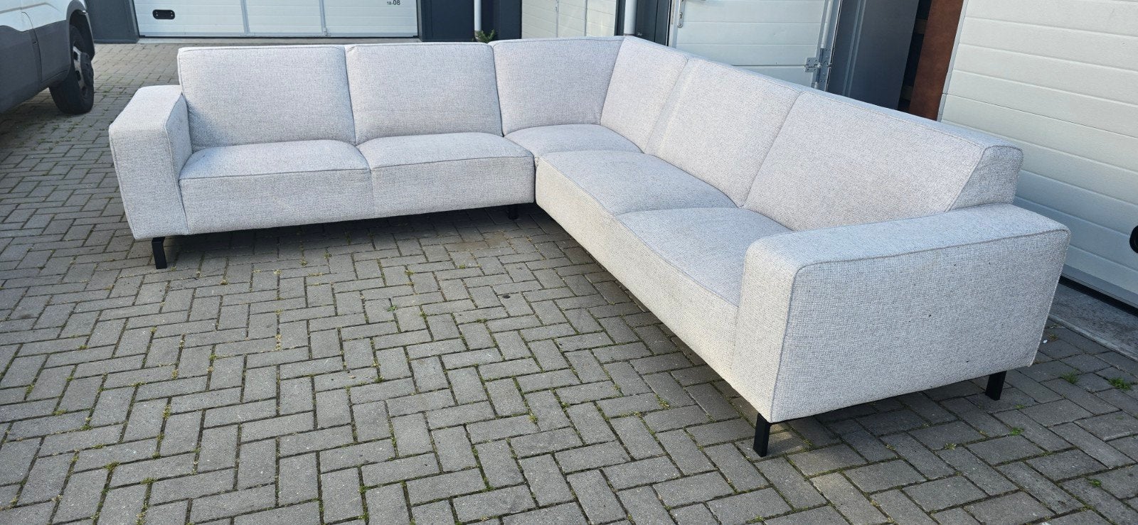 Montel Hoekbank 3 Delen Licht Grijs Type 40/4, Ophalen, 250 tot 300 cm, Gebruikt, 100 tot 125 cm