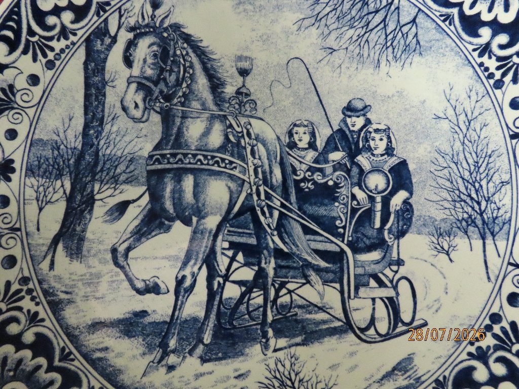 Mooi Bord Sierbord Delft's Blauw Zeeuwse Arreslee anno 1839, Ophalen of Verzenden