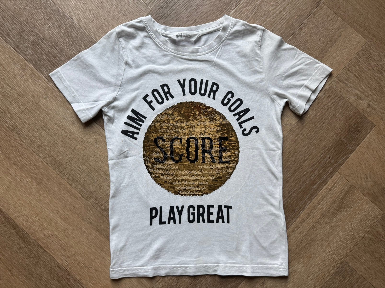 H&M verander voetbalshirt maat 122/128, Ophalen of Verzenden, Gebruikt, Jongen, Shirt of Longsleeve