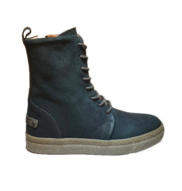 SHABBIES maat 35 leren veterboot/rits groen gratis verzenden, Nieuw, Laarzen, SHABBIES, Buizerdlaan 6 Nieuwegein (showroom 224)