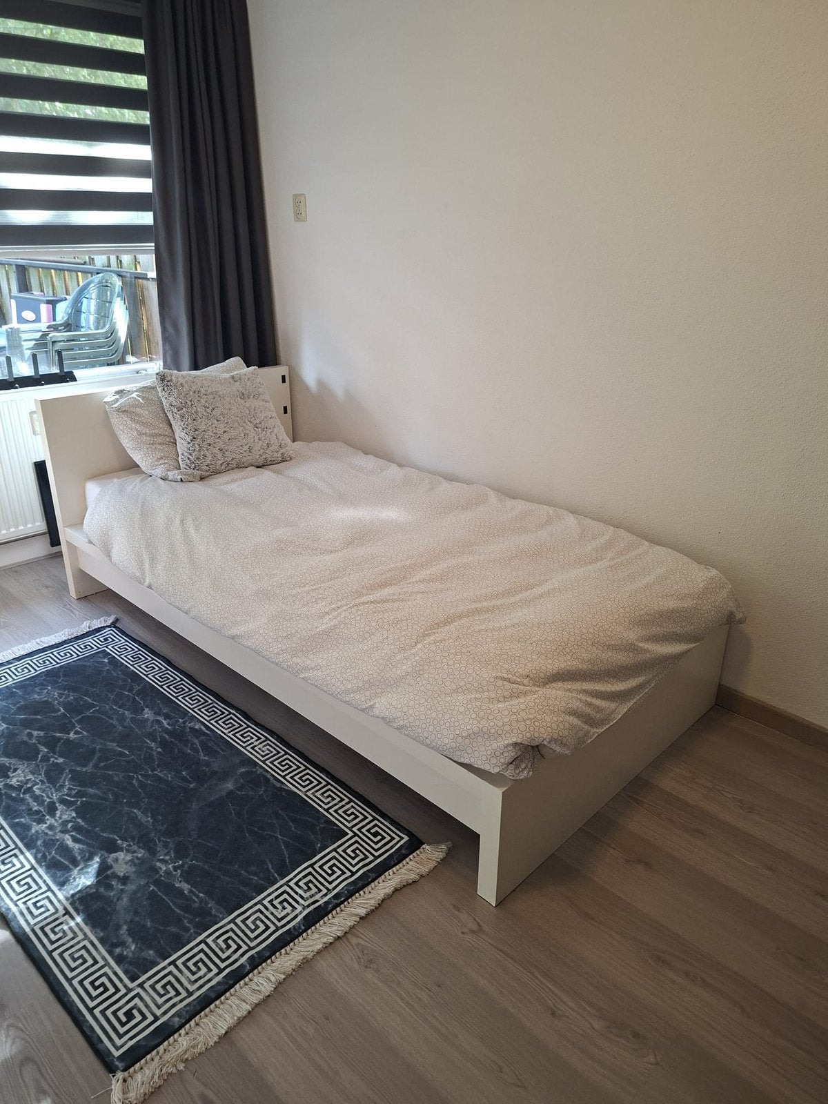 Eenpersoonsbed incl matras, Ophalen, 90 cm, Eenpersoons, Wit