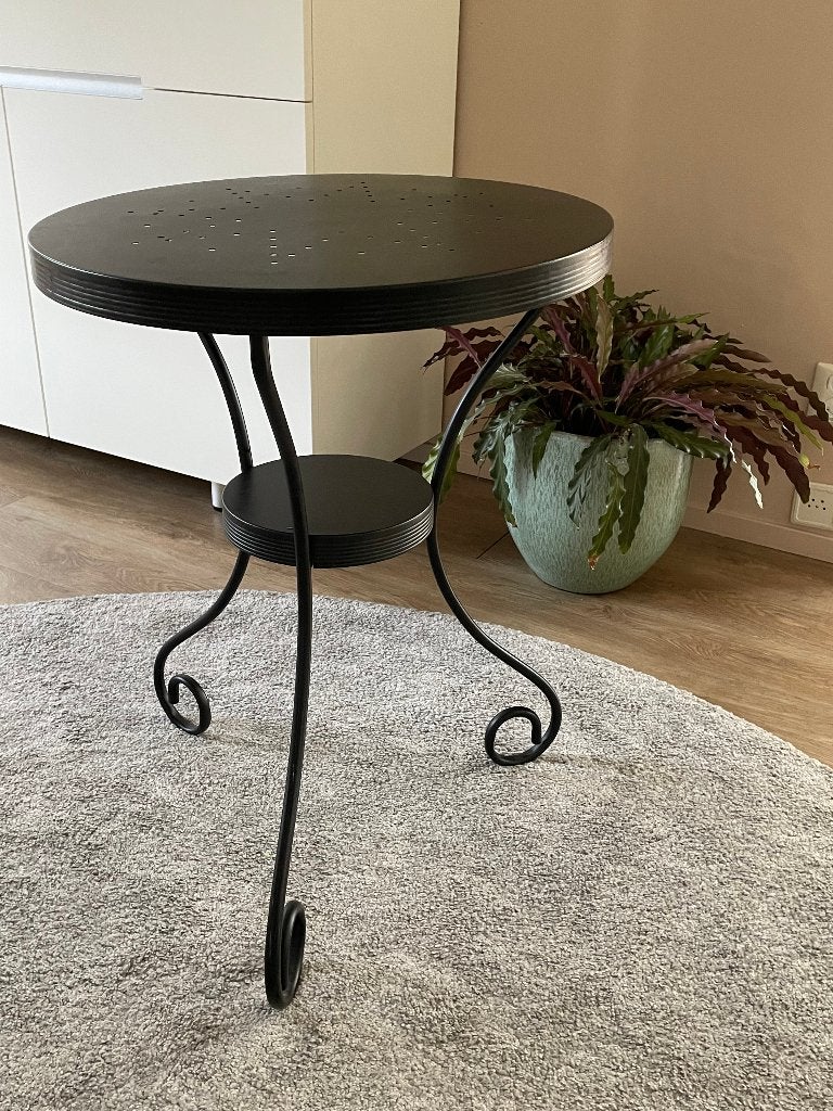 zwart tafeltje, Ophalen, Minder dan 55 cm, Romantisch landelijk, Metaal of Aluminium