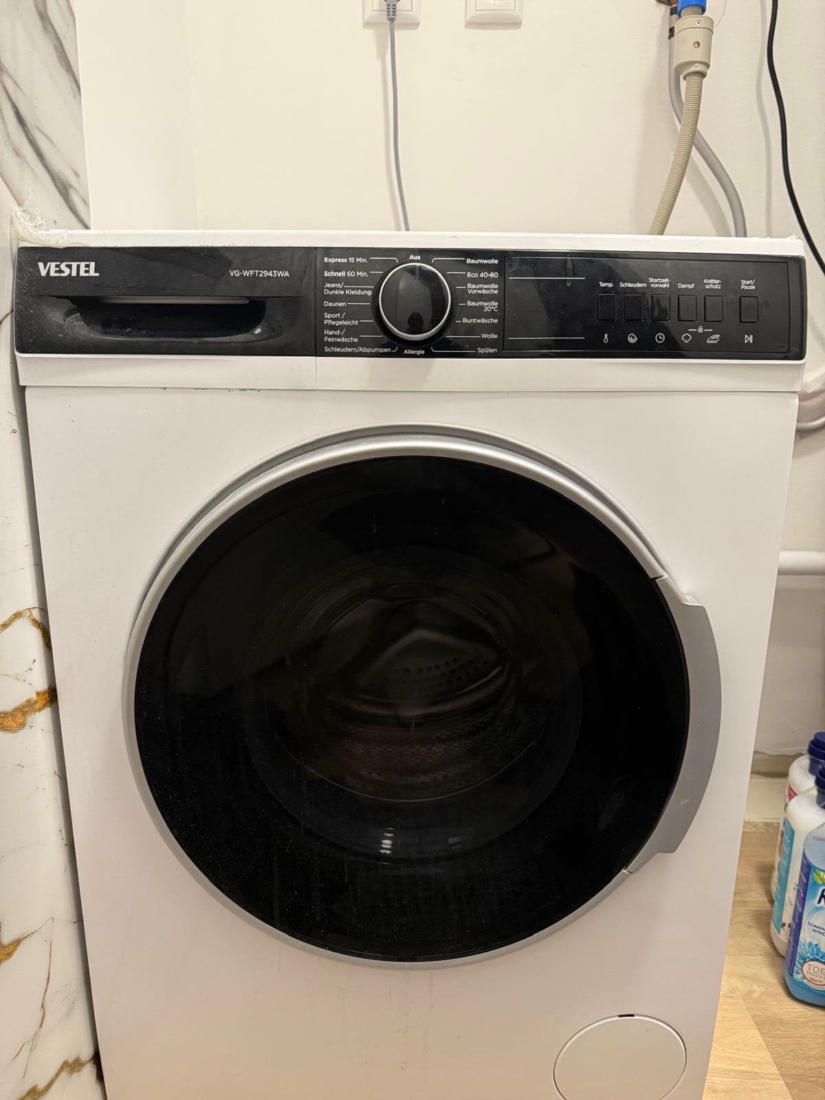 Vestel 9 kg, Ophalen, Zo goed als nieuw, 1200 tot 1600 toeren