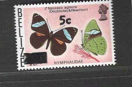 Belize 369 vlinders insect zegel overdruk jaar1977 postfris, Verzenden, Postfris, Dier of Natuur