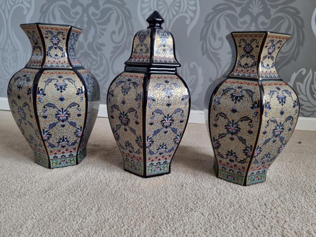 Prachtige B&G Italiaans kaststel,  blauw met goud, Antiek en Kunst, Ophalen