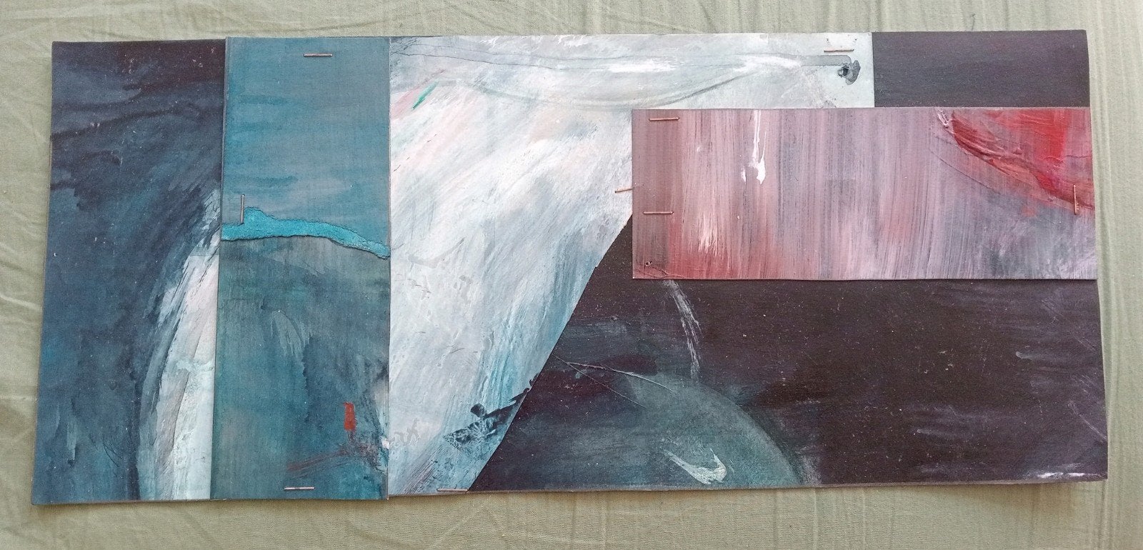Abstracte compositie collage jaren 90, Antiek en Kunst, Ophalen of Verzenden