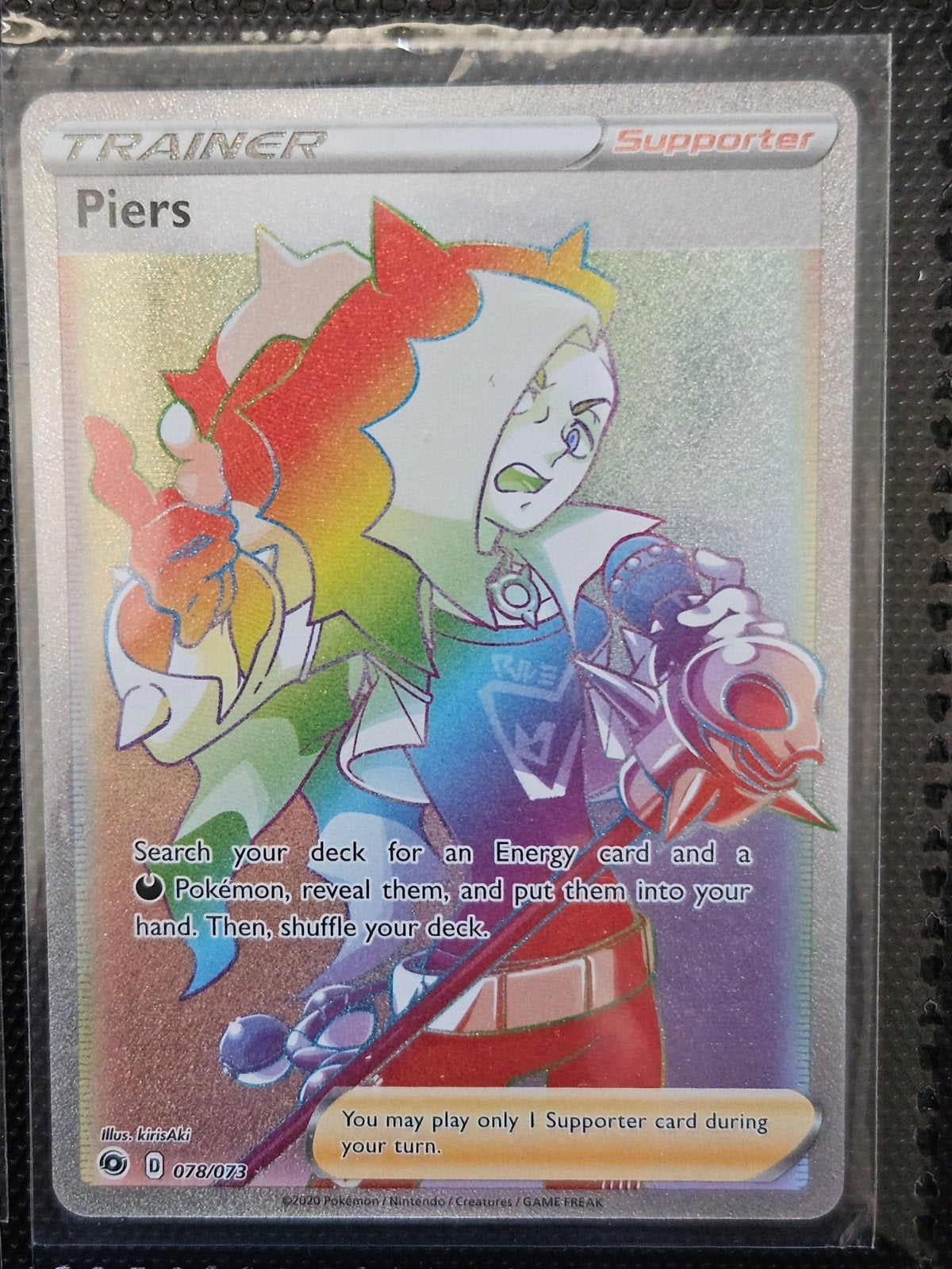 Pokemon Piers 078/073 Champion's Path, Ophalen of Verzenden, Zo goed als nieuw, Losse kaart, Foil