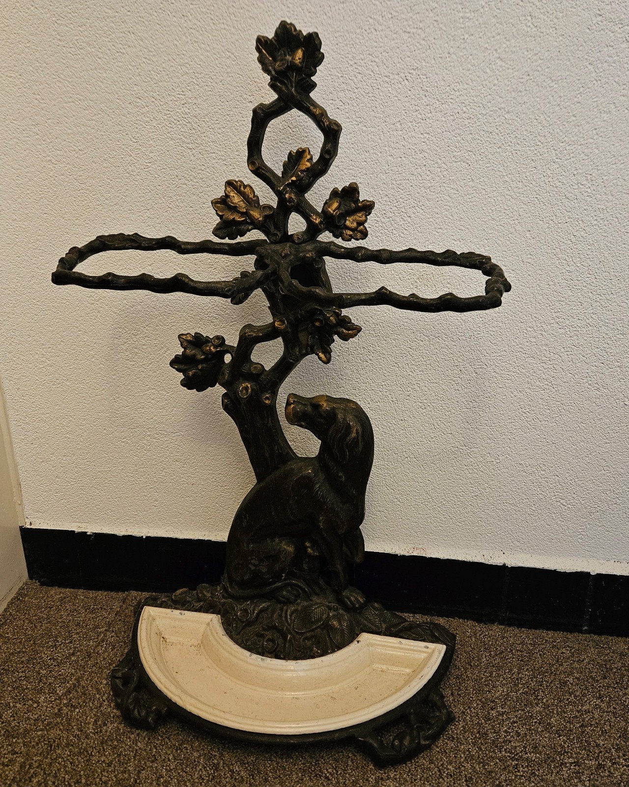 Antieke gietijzeren franse paraplubak met dierfiguren, Antiek en Kunst, Ophalen of Verzenden