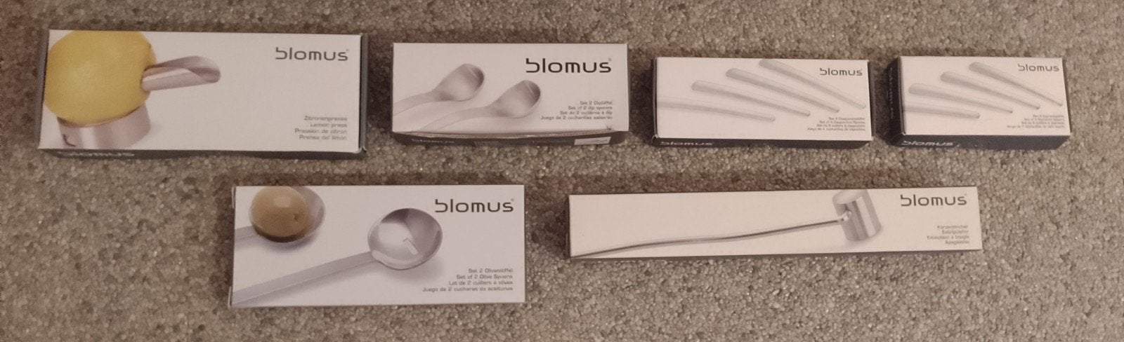 Blomus (saus/olijf)lepels, citroenpers en kaarsendover, Overige typen, Ophalen of Verzenden, Nieuw, Metaal