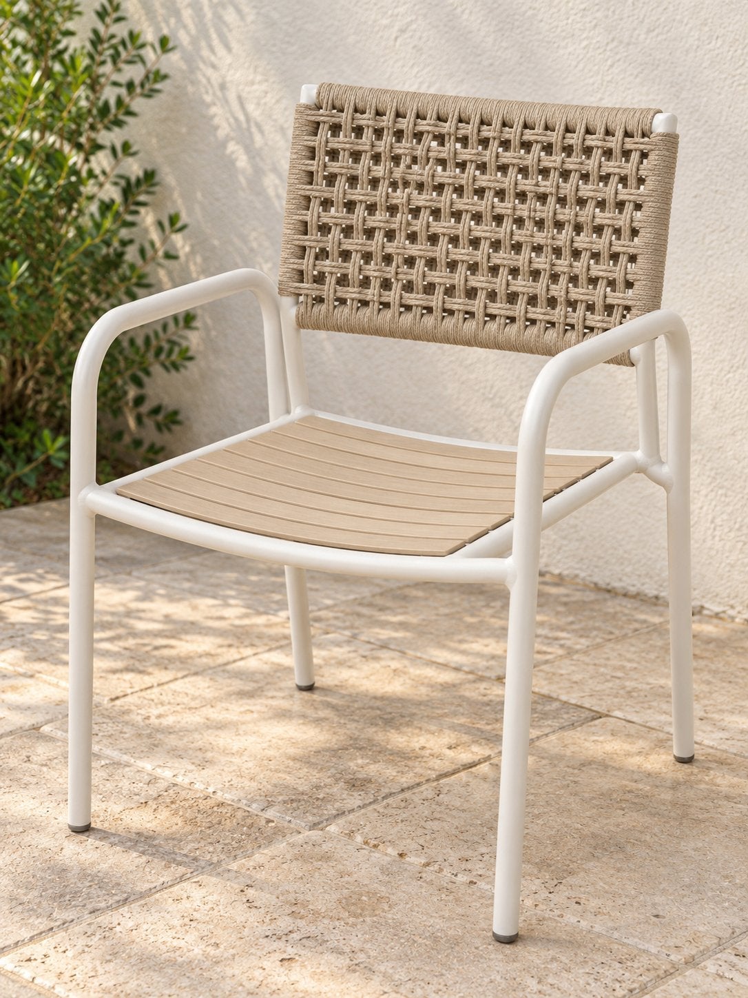 Set van 4 luxe beige tuinstoelen – Nieuw & ongebruikt, Tuin en Terras, Ophalen, Zo goed als nieuw