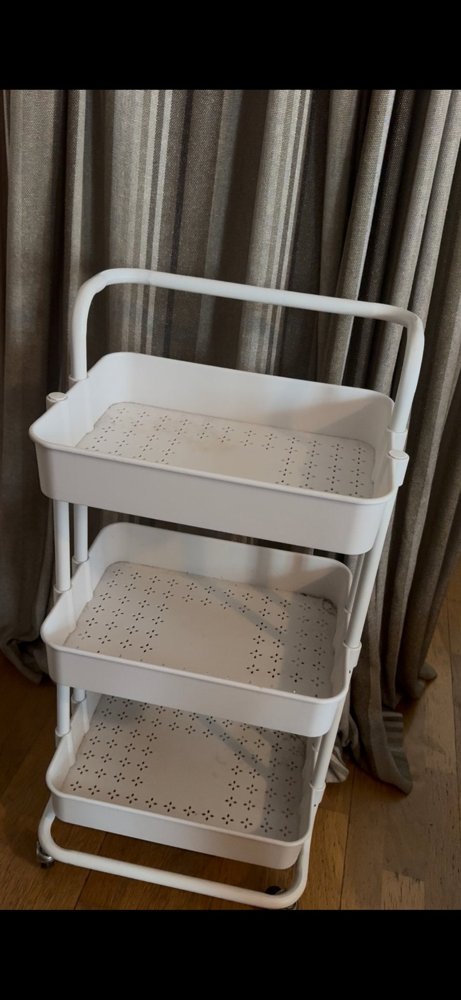 Wit opberg rek opbergrek wielen keuken douche trolley, Ophalen, Nieuw, Wit, Metaal